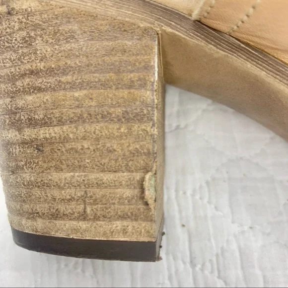 Sophia Milano Leather Slingback Sandals Size 9 Beige Made in Italy - Picture 7 of 13